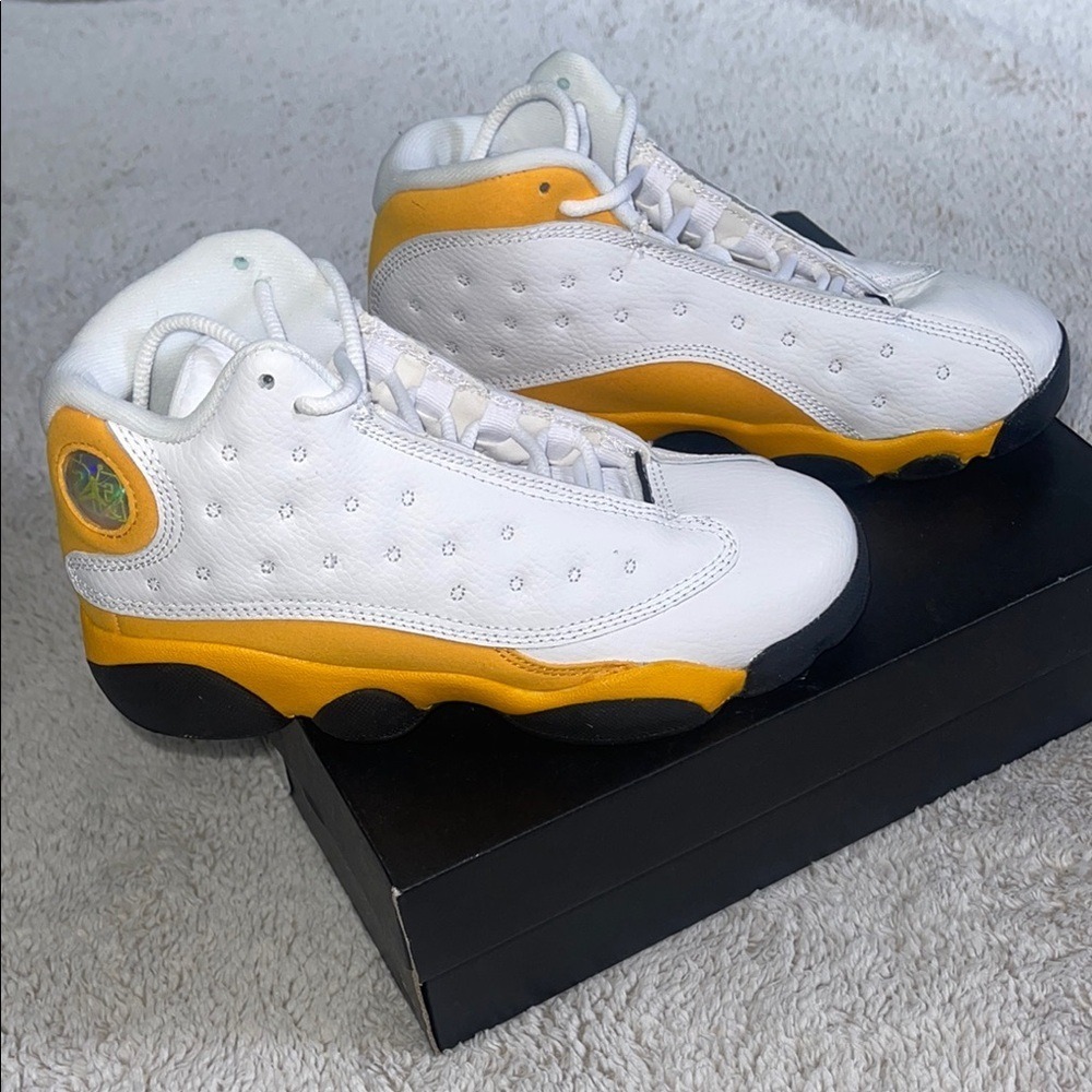 Air Jordan 13 Retro‎ Del Sol PS White Yellow DJ3005-167 Kids Size 2Y Sneakers